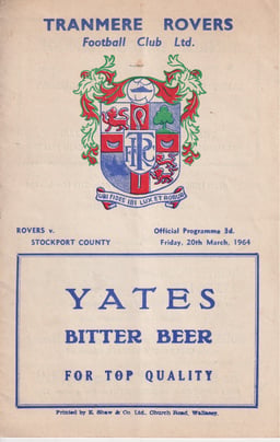 Tranmere Rovers v Darlington Match Programme 1964-03-27